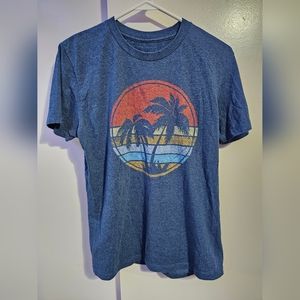 Sonoma Men's Small Blue Palm Tree Graphic T-Shirt